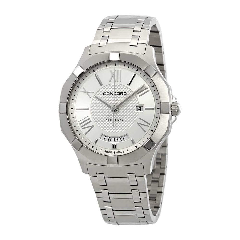 Swiss Watch, Stainless-steel Watch, Concord Watch, Date Display, Concord Saratoga Men's Stainless Steel Classic Watch