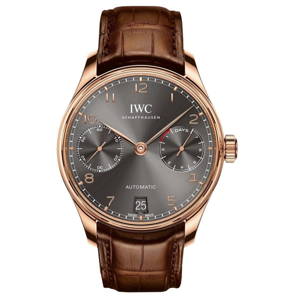 IWC Portugieser Automatic Dark Grey 18 Carat Red Gold, Automatic Watch, Luxury Watch, Leather Watch, Gold Watches For Men