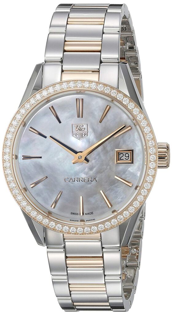 Tag Heuer Carrera Watch, Luxury Watch, Ladies Watch, Diamonds, Date Display, Stainless-steel