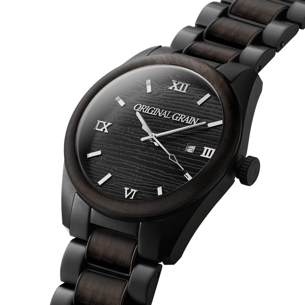 Original Grain Watch Eco-watches, Original Grain Watch, Black Watch, Nature-friendly Watch, Analogue Watch