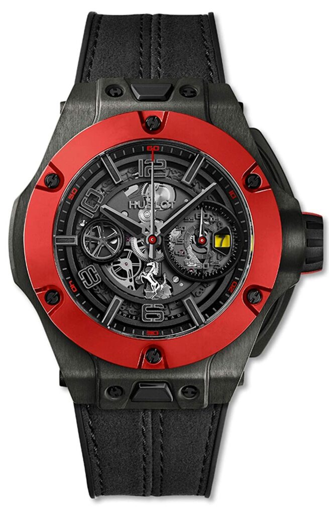 Hublot Big Bang Ferrari Ceramic Carbon, Racing Watches, Black Watch, Watch Complications, Modern Watch