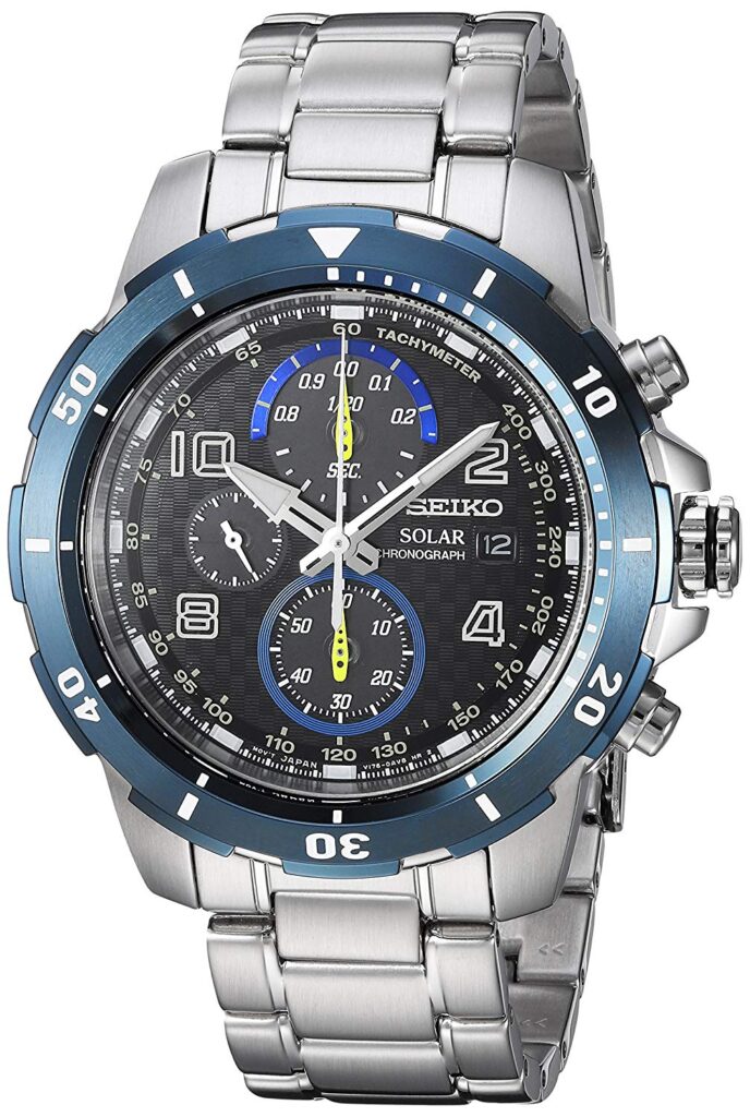 Jimmie Johnson Solar Chronograph Special Edition, Silver Watch, Date Display, Stainless-steel Watch, Tachymetre