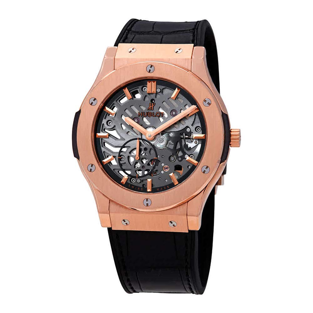 Hublot Classic Fusion Classico Men's Ultra-Thin King Gold Manual Watch, Swiss Made Watch, Gold Watch, Skeleton Watches