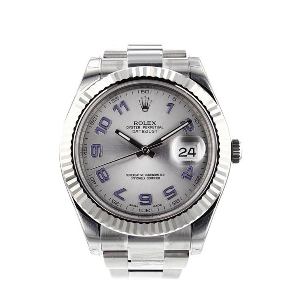 Rolex Datejust II 116334 Silver Blue Arabic, Wimbledon Tennis Stars Watches, Automatic Watch, Date Display, Swiss Watch