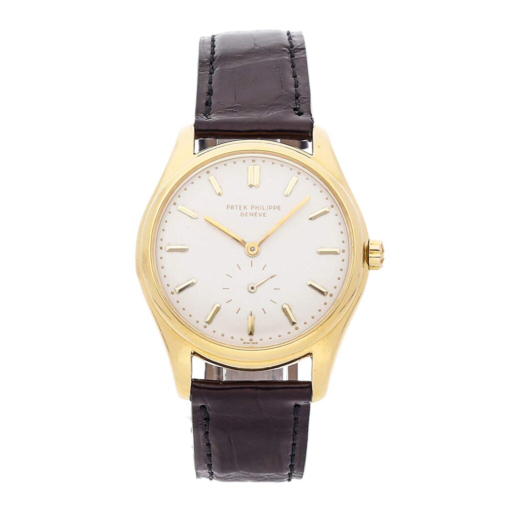 Patek Philippe Calatrava Patek Philippe Calatrava, Golden Dial, Leather Watch, Men's Dress Watches