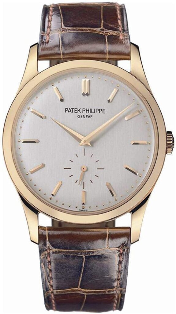 Patek Philippe Calatrava, Golden Dial, Leather Watch, Men's Dress Watches