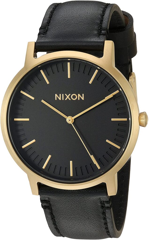 Nixon Porter Leather, Black Watches, Date Display, Automatic Watch, Luxury Watch