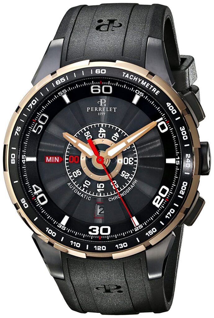 Perrelet Turbine Chrono, Automatic Watch, Black Watches, Chronograph, Luxury Watch, Tachymetre