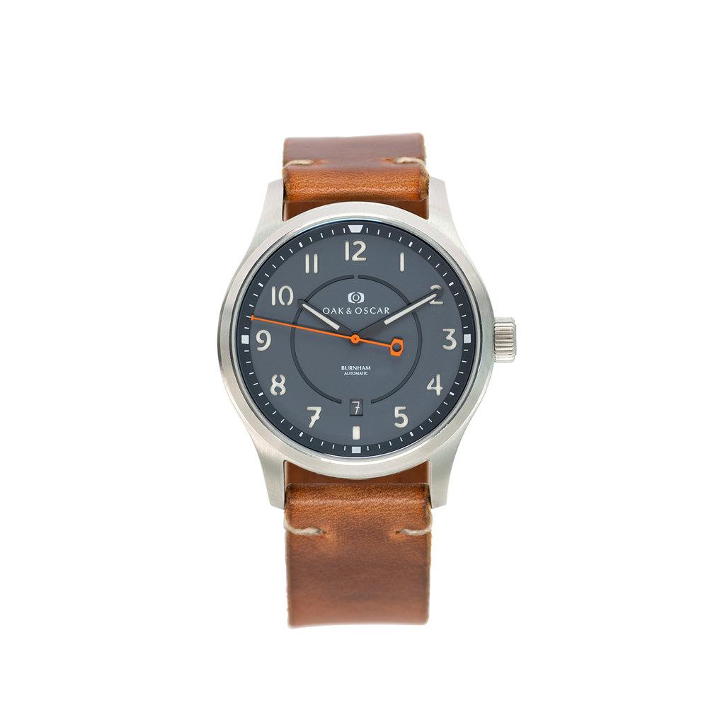 Burnham Watch, Date Display, Brown Strap, Automatic Watch, Luxury Watch