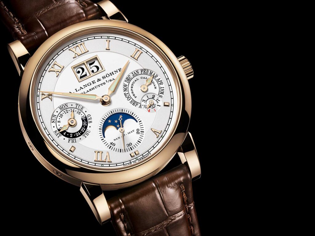 Langematik Perpetual Honeygold, German Watch, Leather Strap, Modern Watch, Automatic Watch