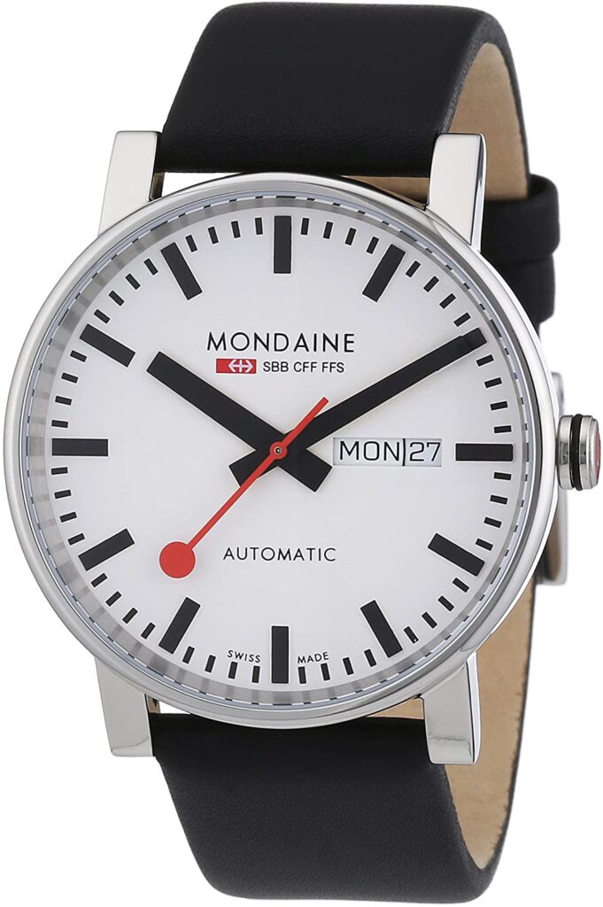 Mondaine Stop2Go, Quartz Watch, Elegant, Swiss, White Watch Face