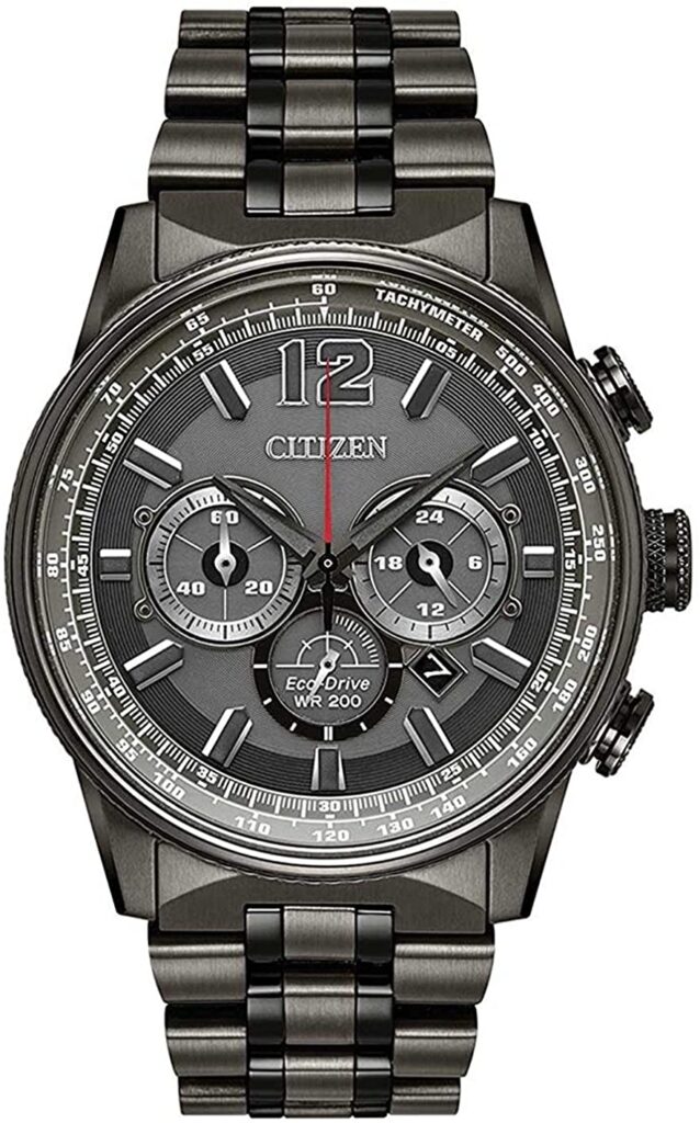 Citizen Nighthawk, Quartz Watch, Water-resistant Watch, Stainless Steel Watch, Silver Watch