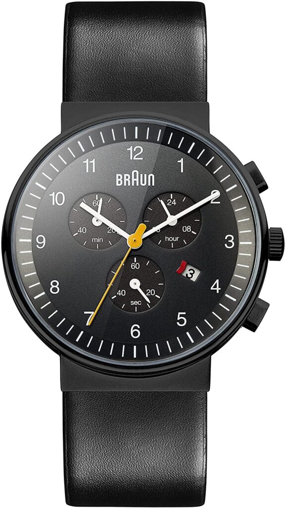 Braun BN0035, Quartz Watch, Black Watch, Leather Watch, Analogue Watch