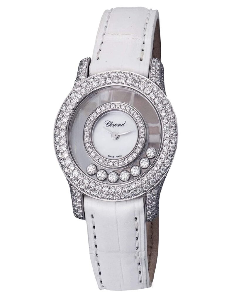 Chopard Happy Diamonds Watch, Ladies Diamond Watches, Ladies Watch, Luxury Watch, Green Leather Strap