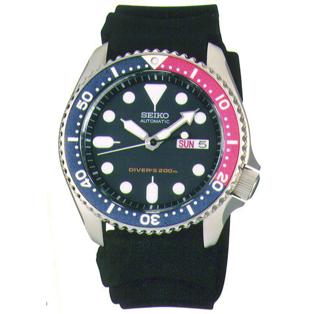 SEIKO Divers Automatic Deep Blue Dial, Dive Watch, Bezel, Blue Red, Automatic