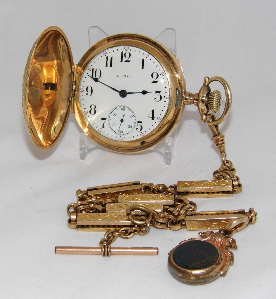 Vintage Elgin Pocket Watch, Hunter Case, Size 18s, 15 Jewels, Lever Set, Model 2, Grade 316, American Watch, Rare Watch