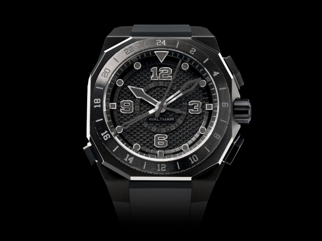 Black Watch, AeroNaval CDI Black Matter Waltham Watch, Aircraft-inspired Watch, Distinct Watch, Analogue Watch