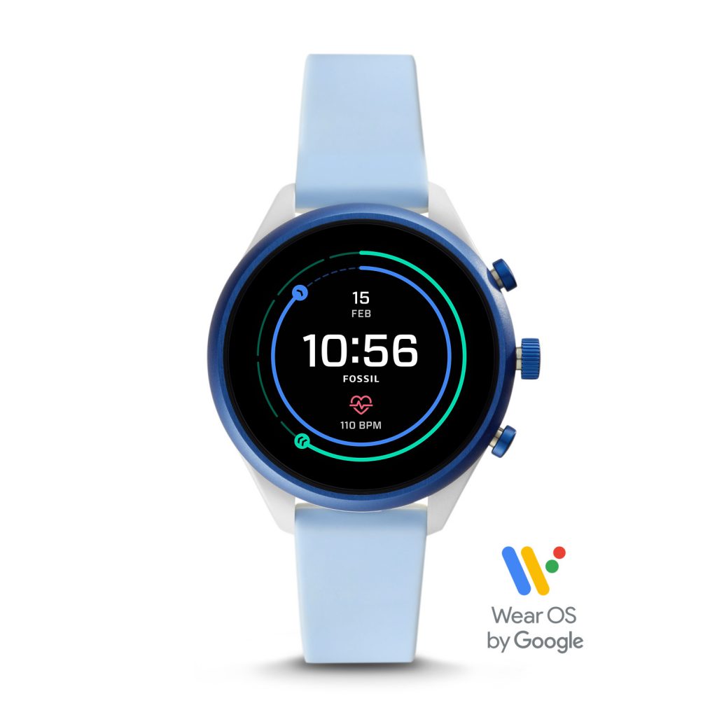 Fossil Sport Smartwatch 41mm Light Blue Silicone, Digital Watch, Modern Watch, Unique Watch
