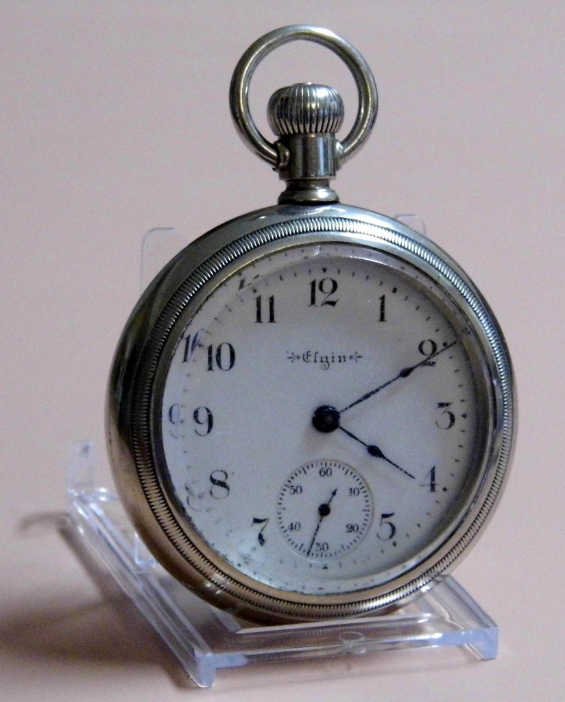 Vintage Elgin Open Face Pocket Watch, Silver Watch, Old Watch, Rare Watch, Analogue Watch