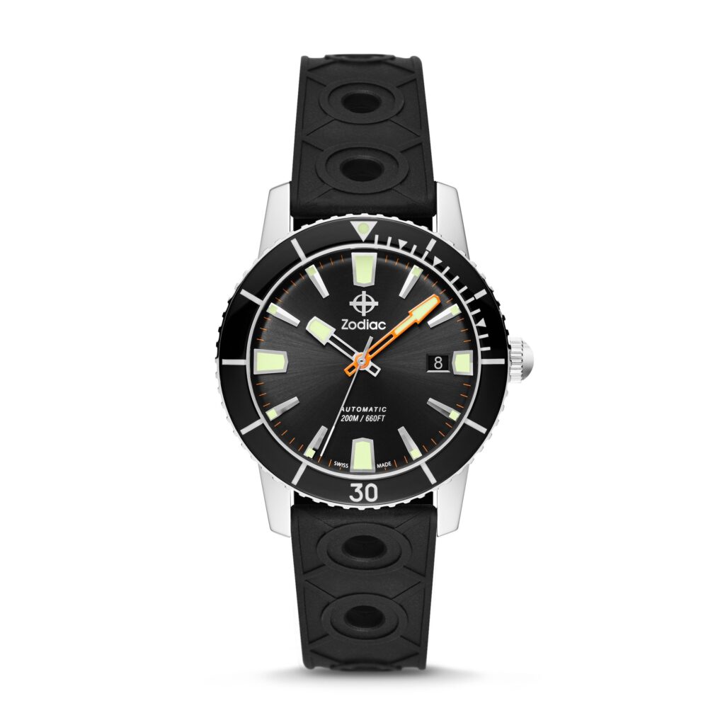 Zodiac Super Sea Wolf 53 Compression Watch, Timeless, Black Watch, Rubber, Automatic Watch