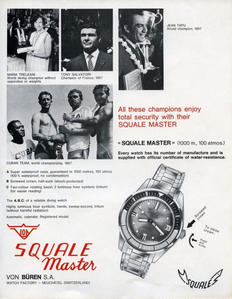 Squale Master 100 Atmos 1960s advertisement