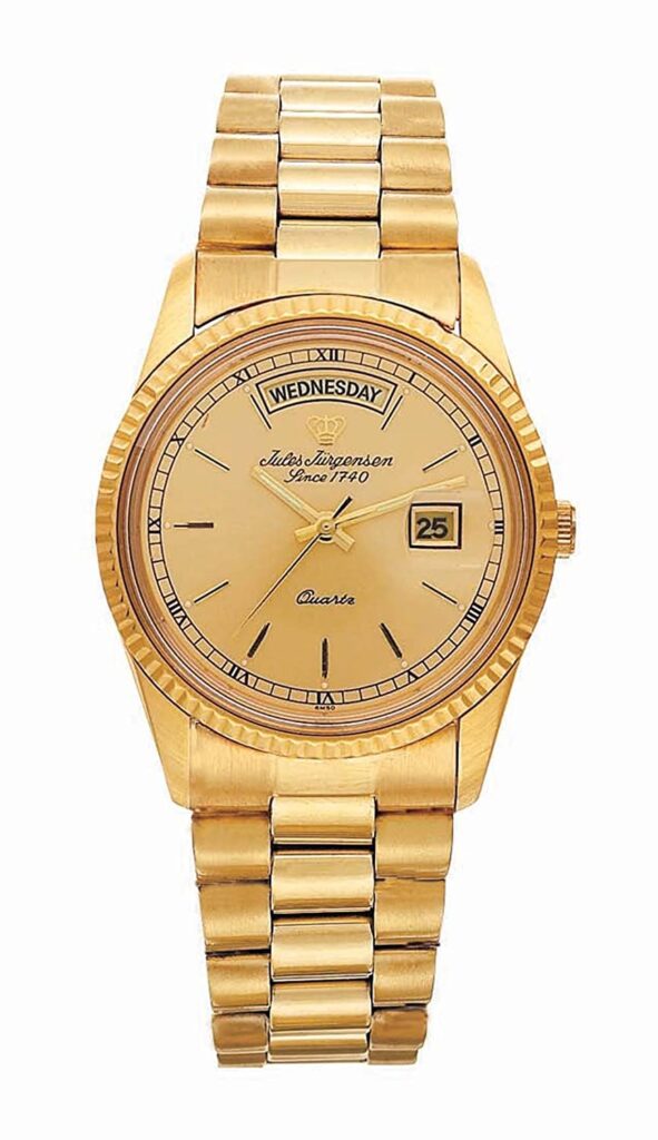 Jules Jurgensen Men's 7678Y Classic Goldtone Watch, Gold Watch, Date Display, Classic Watch, Stainless Steel Case