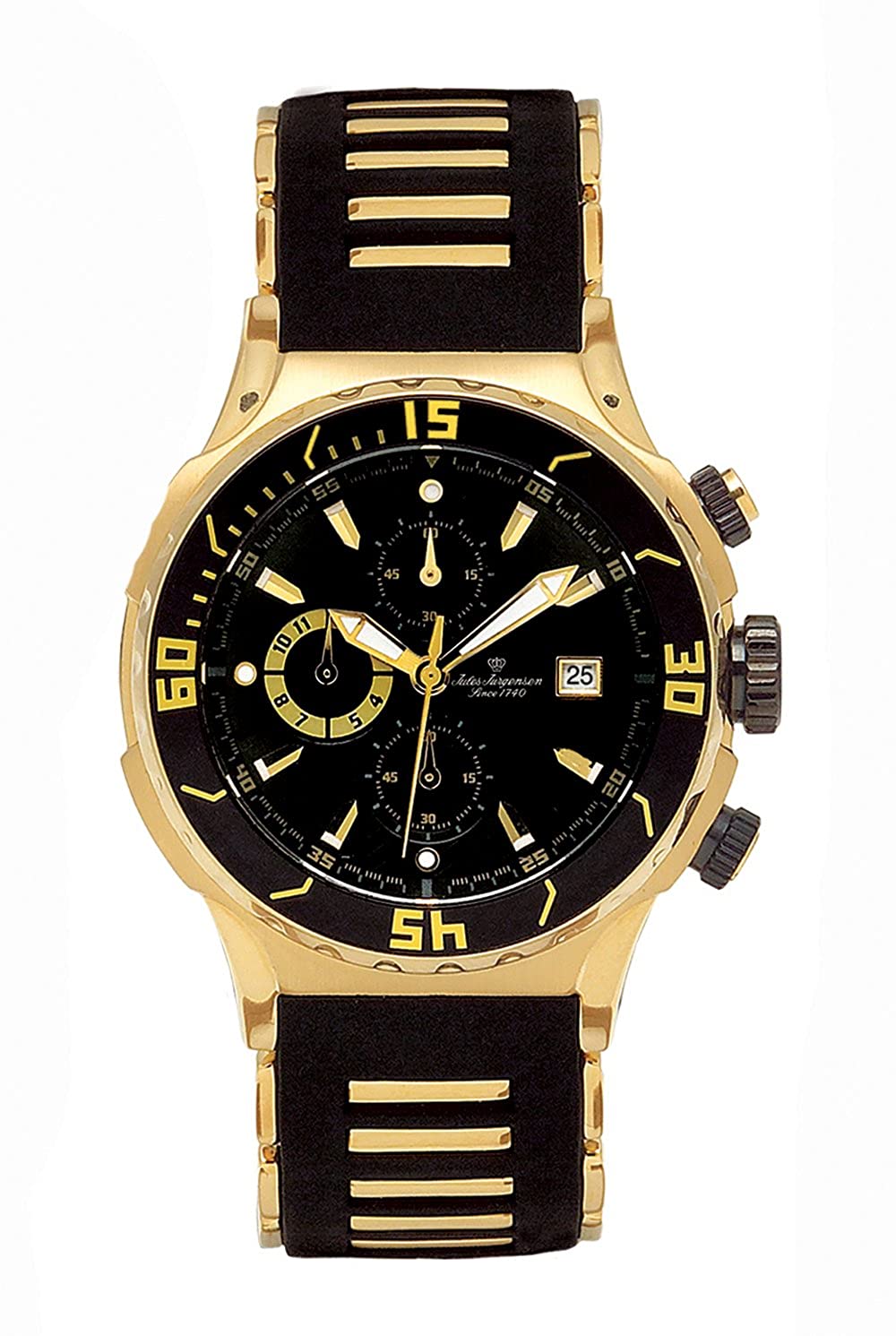 Jules Jurgensen Men's 5000YG Chronograph Watch, Vintage Timepiece, Date Display, Stopwatch
