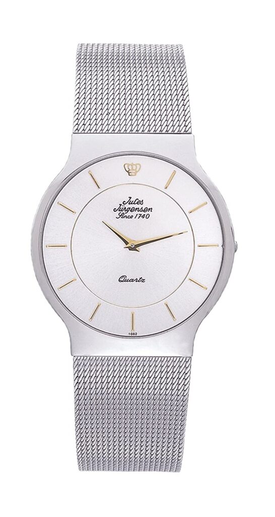 Jules Jurgensen Men's 7811SS Slim Line Watch, Silver Watch, Quartz Watch, Metal Watch, Vintage Watch