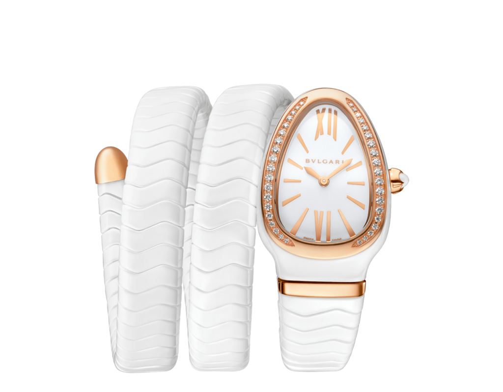 Bulgari Serpenti Spiga, Luxury Watch, Swiss Watch, White Watch