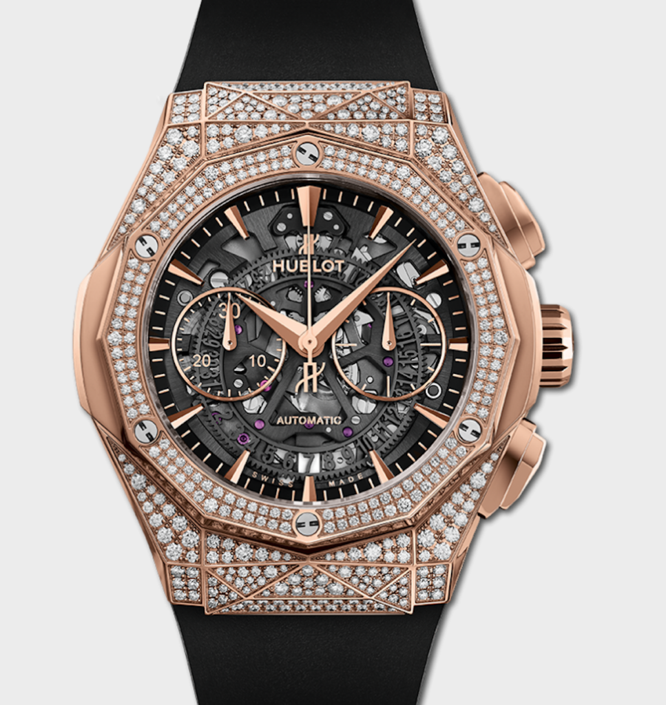 Hublot Classic Fusion Aerofusion Chronograph Skeleton, Diamonds Watch, Luxury Watch, Automatic Watch, Swiss Watch