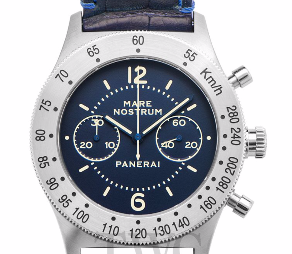Panerai Mare Nostrum Acciaio Chronograph Watch, Silver Watch Dial, Leather Watch, Swiss Watch