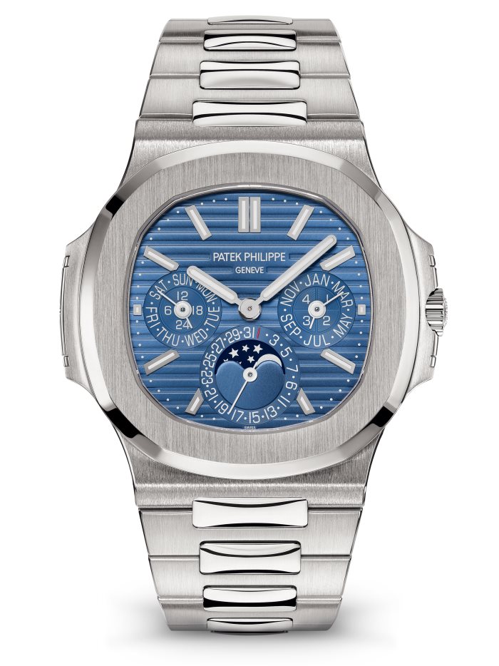 Patek Philippe Nautilus 5740/1G Perpetual Calendar, Steel Watch, Blue Watch Face, Swiss Watch, Modern Watch