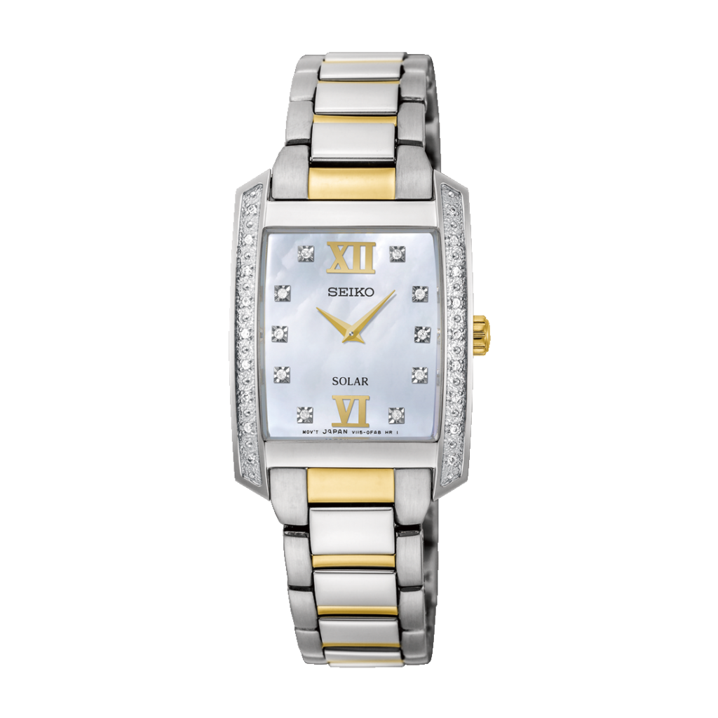 Seiko Ladies' Solar SUP403P9, Japanese Watch, Steel Watch, Luxury Watch, Diamonds Markers
