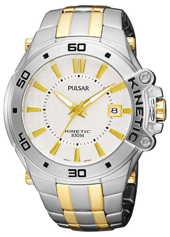Pulsar PAR147, Kinetic Watch, Japanese Made Watch, Silver Watch, Water-resistant
