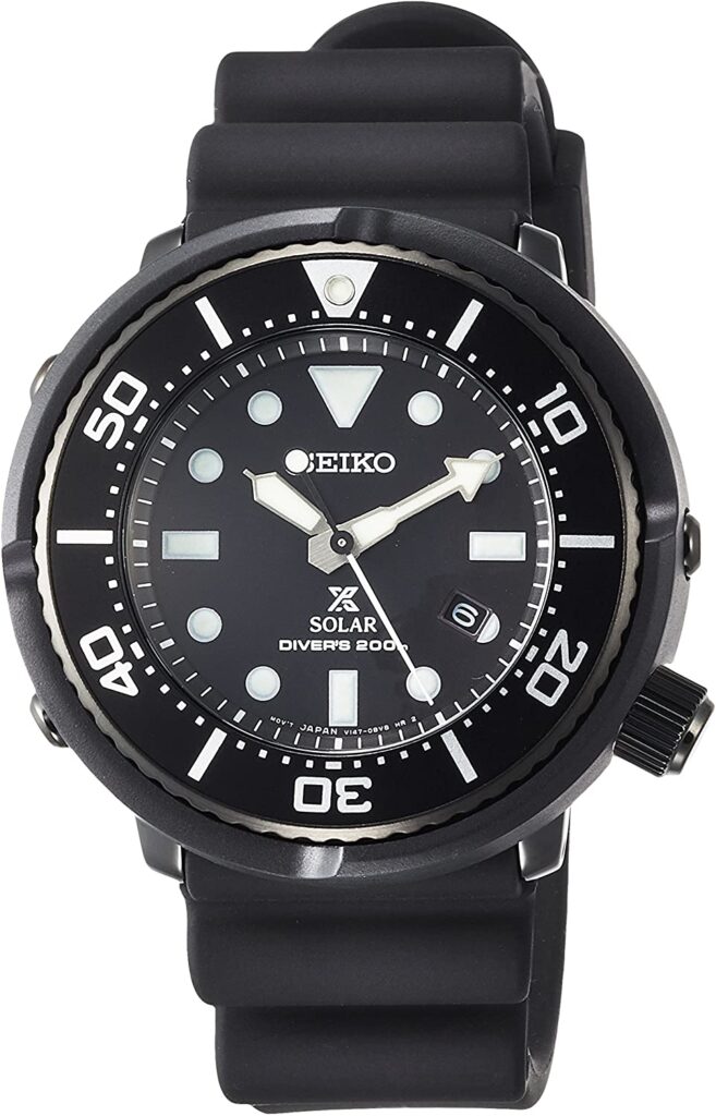 Seiko Prospex SBDN049, Seiko Dive Watch, Black Watch, Solar Watch, Water-resistant Watch