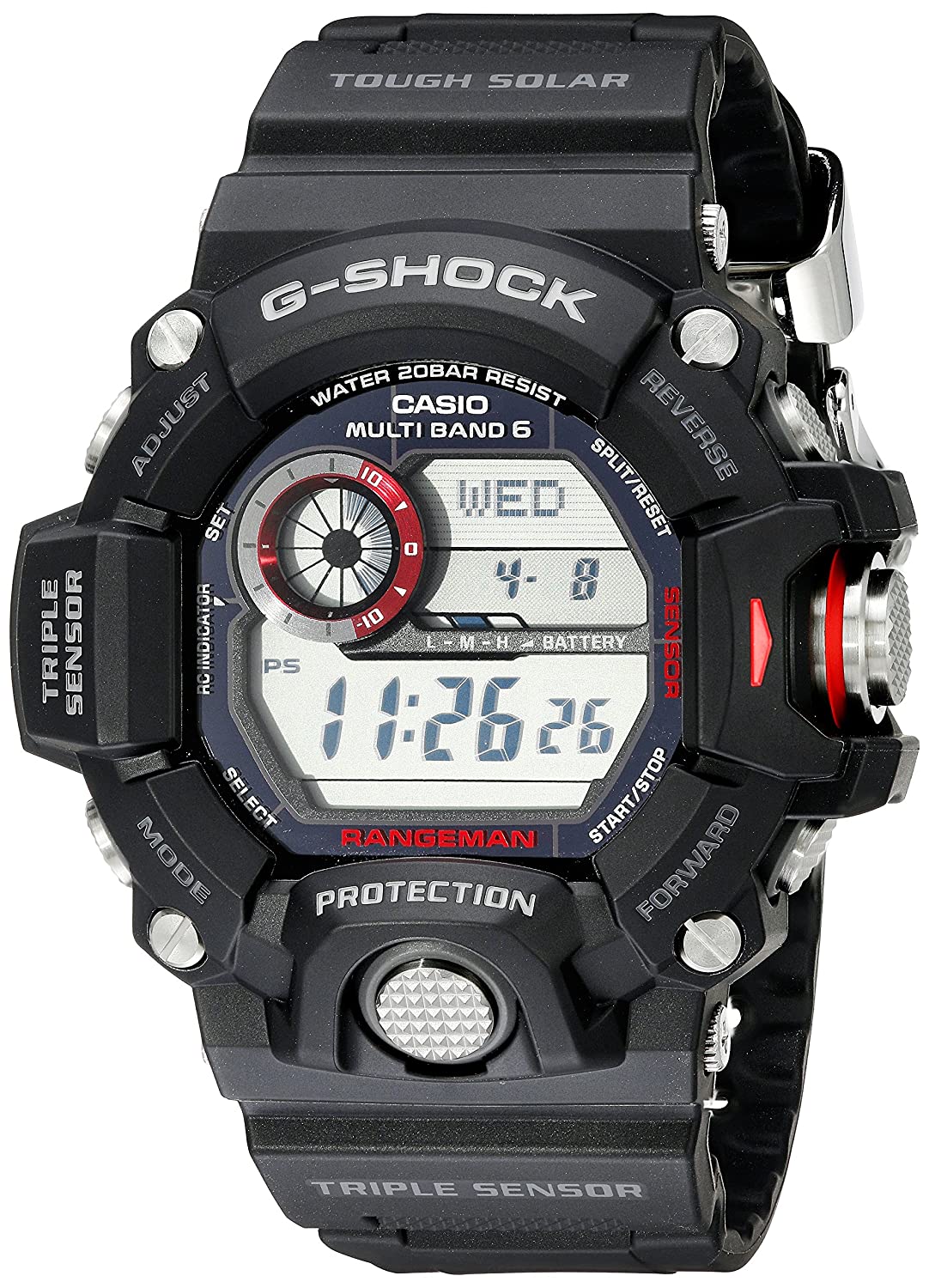 Casio Rangeman GW-9400-1CR, Solar Watch, Water-resistant Watch, Radio Watch, Digital Watch