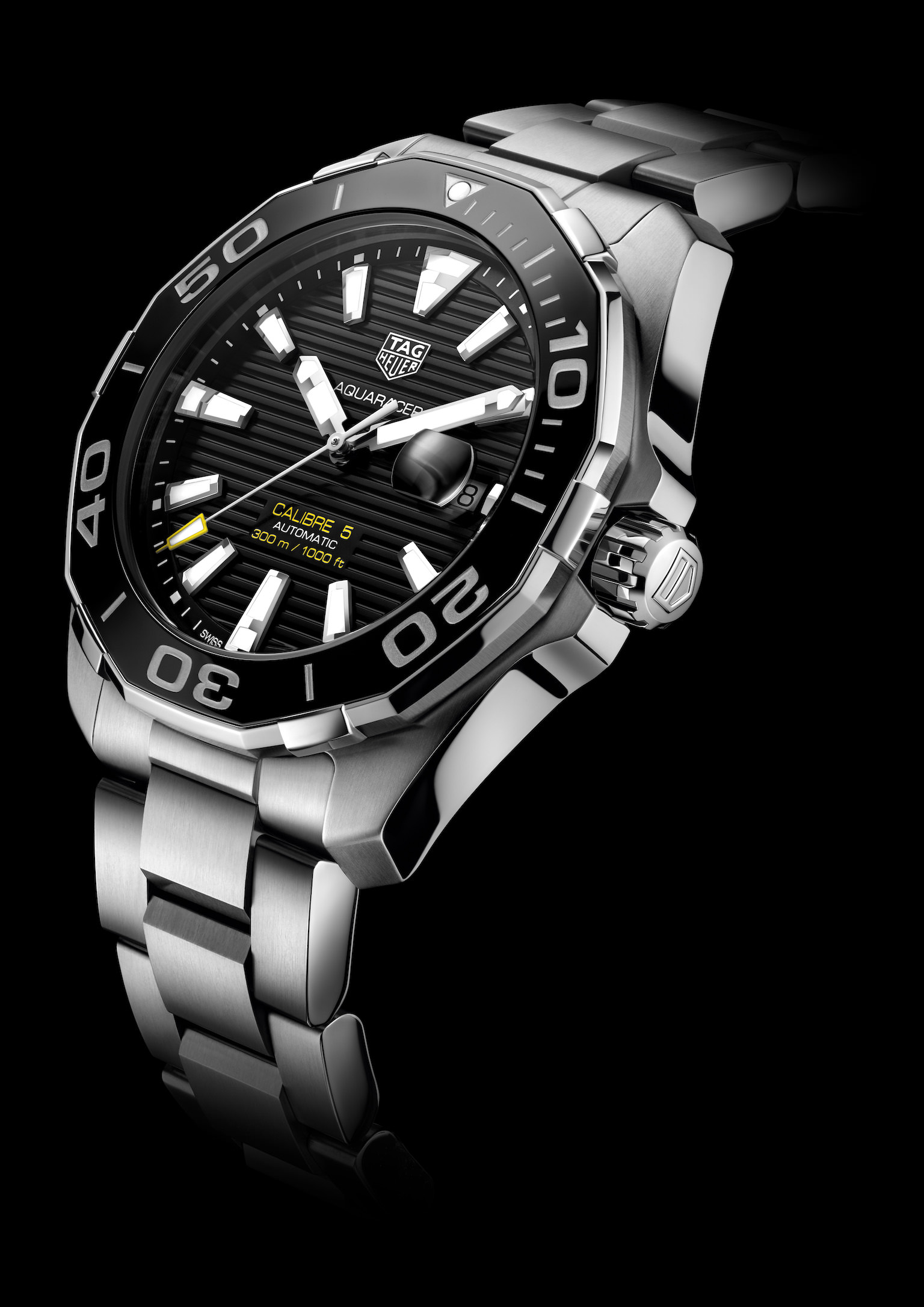 tag aquaracer calibre 5 automatic watch 300 m black