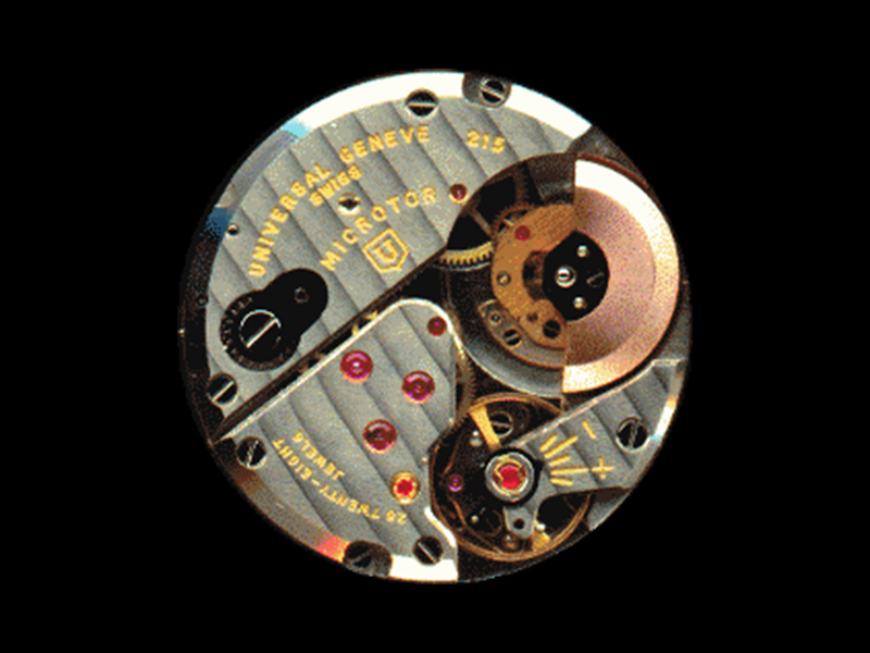 Universal Geneve Polerouter Calibre 215 Microrotor Automatic Movement Patent Pending